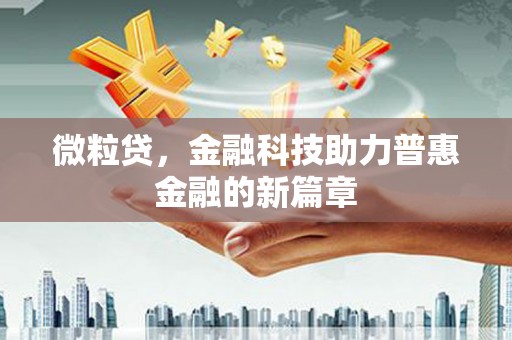 黑龙江微粒贷，金融科技助力普惠金融的新篇章