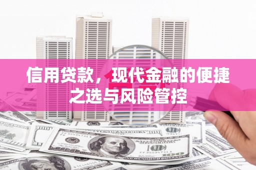 黑龙江信用贷款，现代金融的便捷之选与风险管控