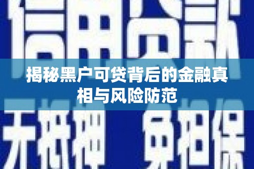 黑龙江揭秘黑户可贷背后的金融真相与风险防范