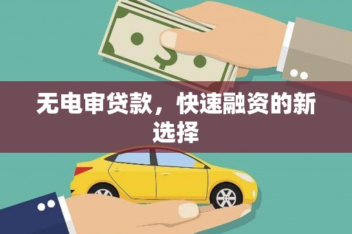黑龙江无电审贷款，快速融资的新选择