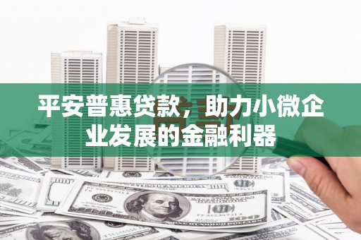 黑龙江平安普惠贷款，助力小微企业发展的金融利器