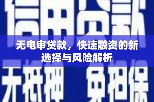 黑龙江无电审贷款，快速融资的新选择与风险解析